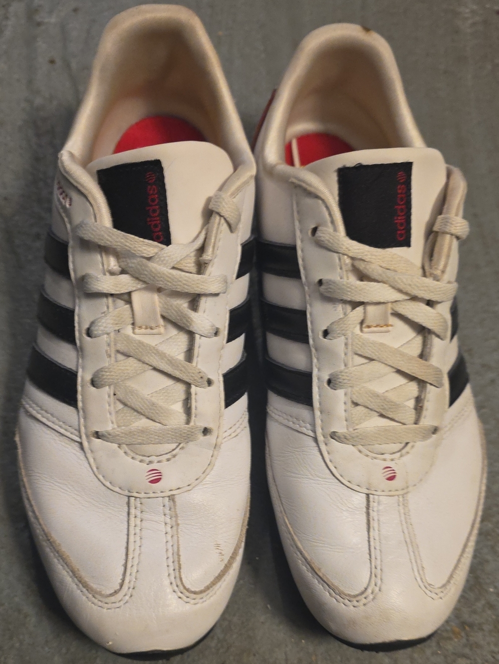 adidas White Sneakers with Black Stripes